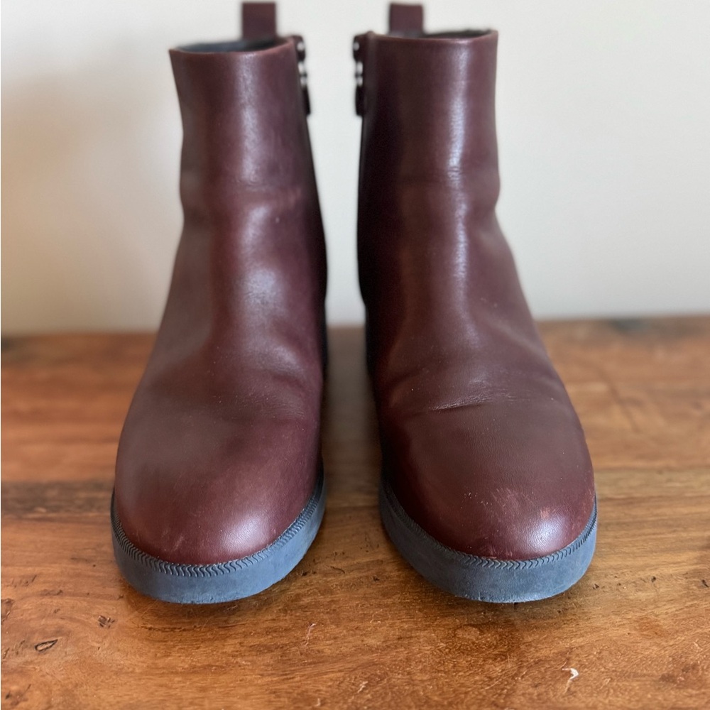 Womens Maroon Leather Boots